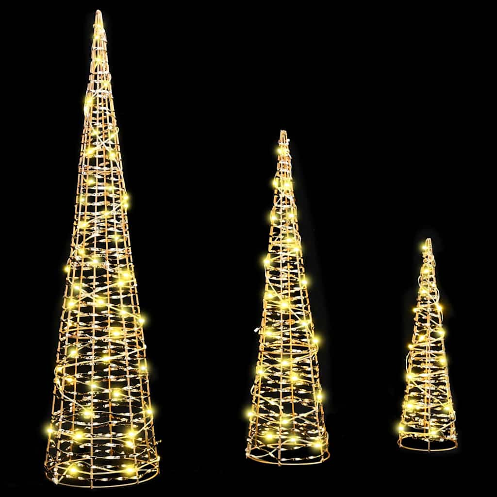 Weihnachtsbaum mit 90 LEDs 3 pcs Warmweiß 20 x 20 x 80 cm PET