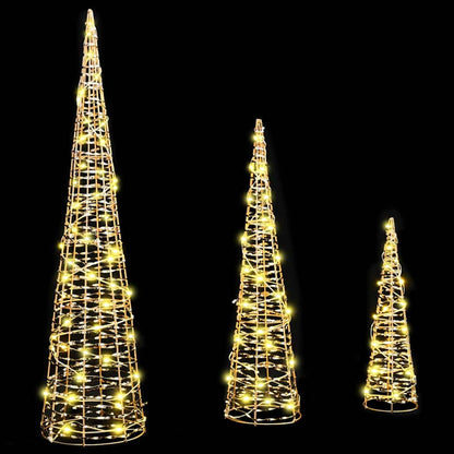 Weihnachtsbaum mit 90 LEDs 3 pcs Warmweiß 20 x 20 x 80 cm PET