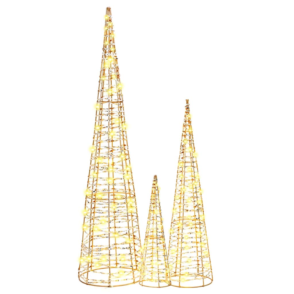 Weihnachtsbaum mit 90 LEDs 3 pcs Warmweiß 20 x 20 x 80 cm PET