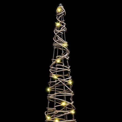 Weihnachtsbaum 3 pcs Warmweiß 20 x 20 x 80 cm Rattan