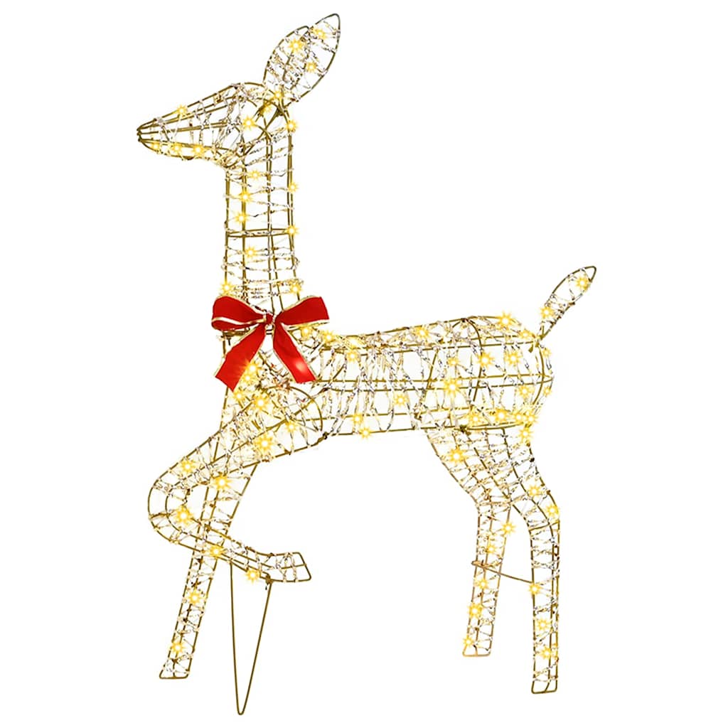 Rentierfamilie mit 300 LEDs 3 pcs Warmweiß 67 x 26 x 127 cm PET