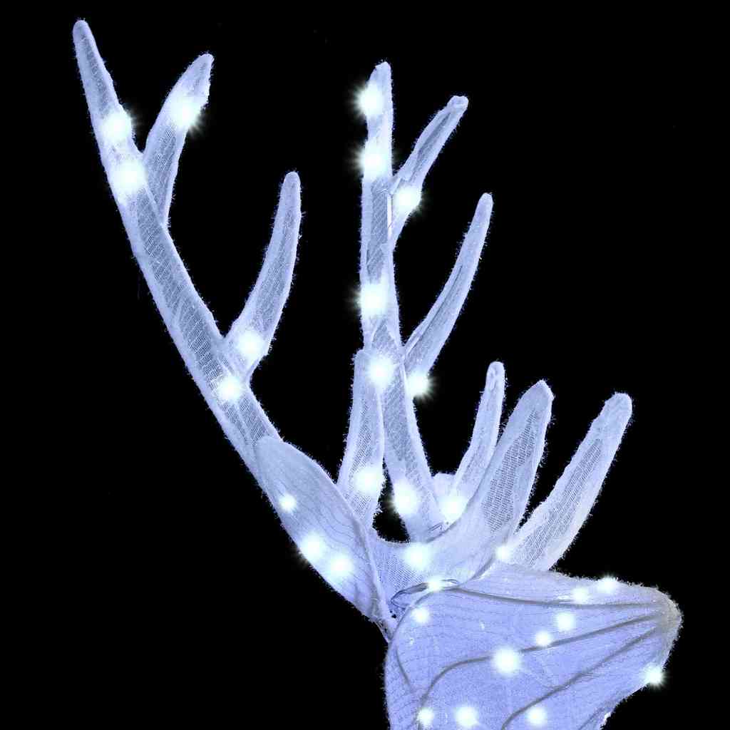 Famiglia di renne 3 pezzi Bianco freddo 68 x 26 x 127 cm Tessuto