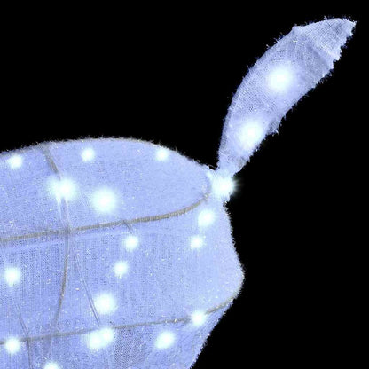 Famiglia di renne 3 pezzi Bianco freddo 68 x 26 x 127 cm Tessuto