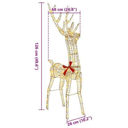 3D Rentier mit 140 LEDs Warmweiß 128 cm Haustier