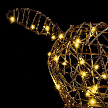 3D Rentier mit 140 LEDs Warmweiß 68 x 26 x 126 cm Rattan