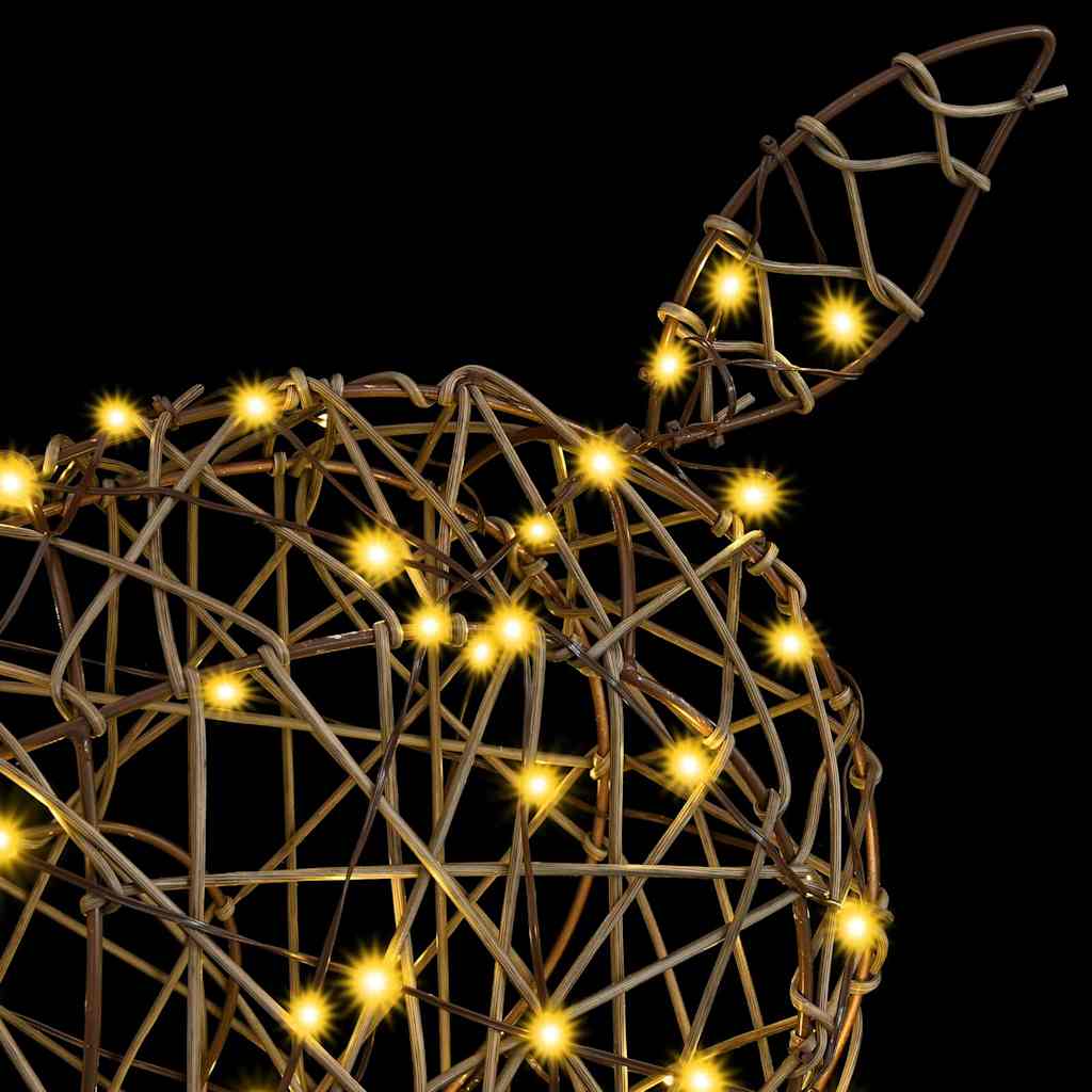 3D Rentier mit 250 LEDs Warmweiß 180 cm Rattan
