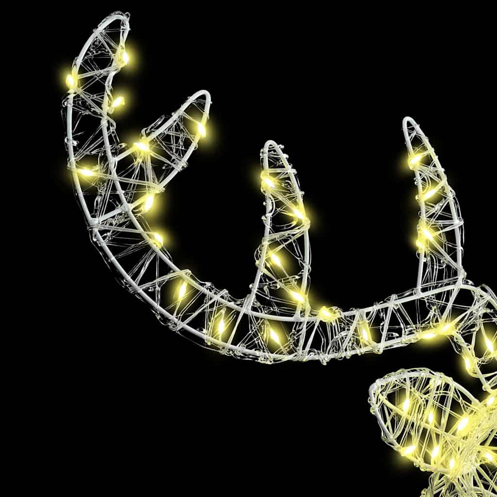 Rentierkopf mit 140 LEDs Warmweiß 60 cm Acryl