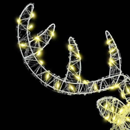 Rentierkopf mit 140 LEDs Warmweiß 60 cm Acryl
