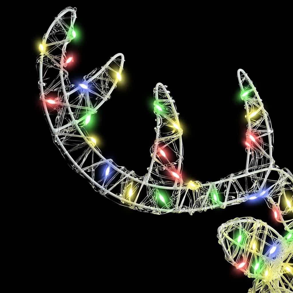 Rentierkopf mit 140 LEDs Bunt 60 cm Acryl