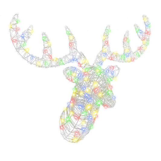 Rentierkopf mit 140 LEDs Bunt 60 cm Acryl