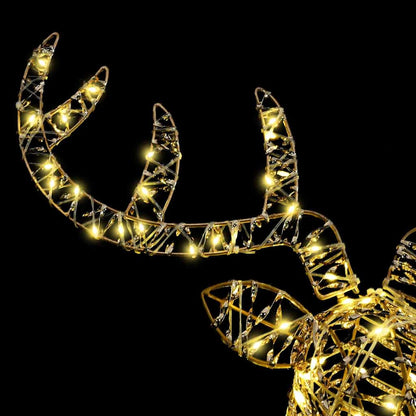 Rentier Zieh Schlitten Warmweiß 68 x 36,5 x 62,5 cm PET