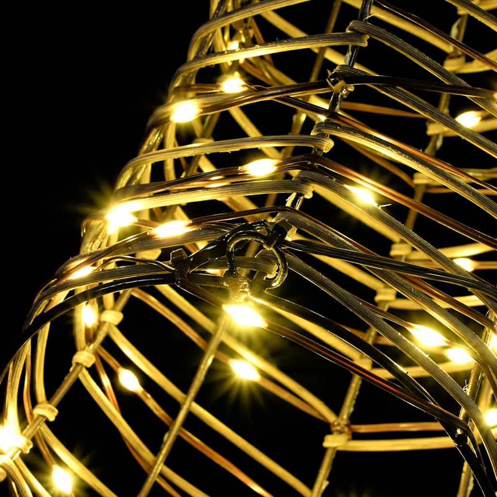 Rentier Zieh Schlitten mit 140 LEDs Warmweiß 60 cm Rattan