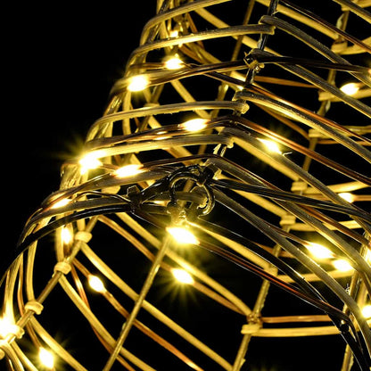 Rentier Zieh Schlitten mit 140 LEDs Warmweiß 60 cm Rattan