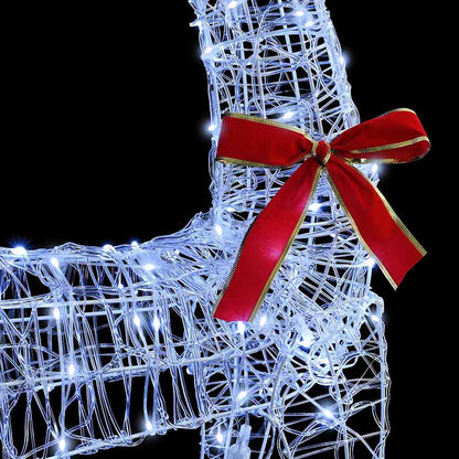 Rentier Zieh Schlitten Kaltweiß 70 x 26 x 128,5 cm Acryl