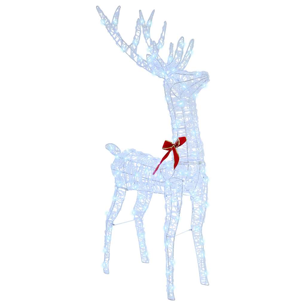 Rentier Zieh Schlitten Kaltweiß 70 x 26 x 128,5 cm Acryl