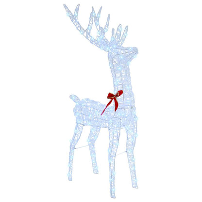 Rentier Zieh Schlitten Kaltweiß 70 x 26 x 128,5 cm Acryl