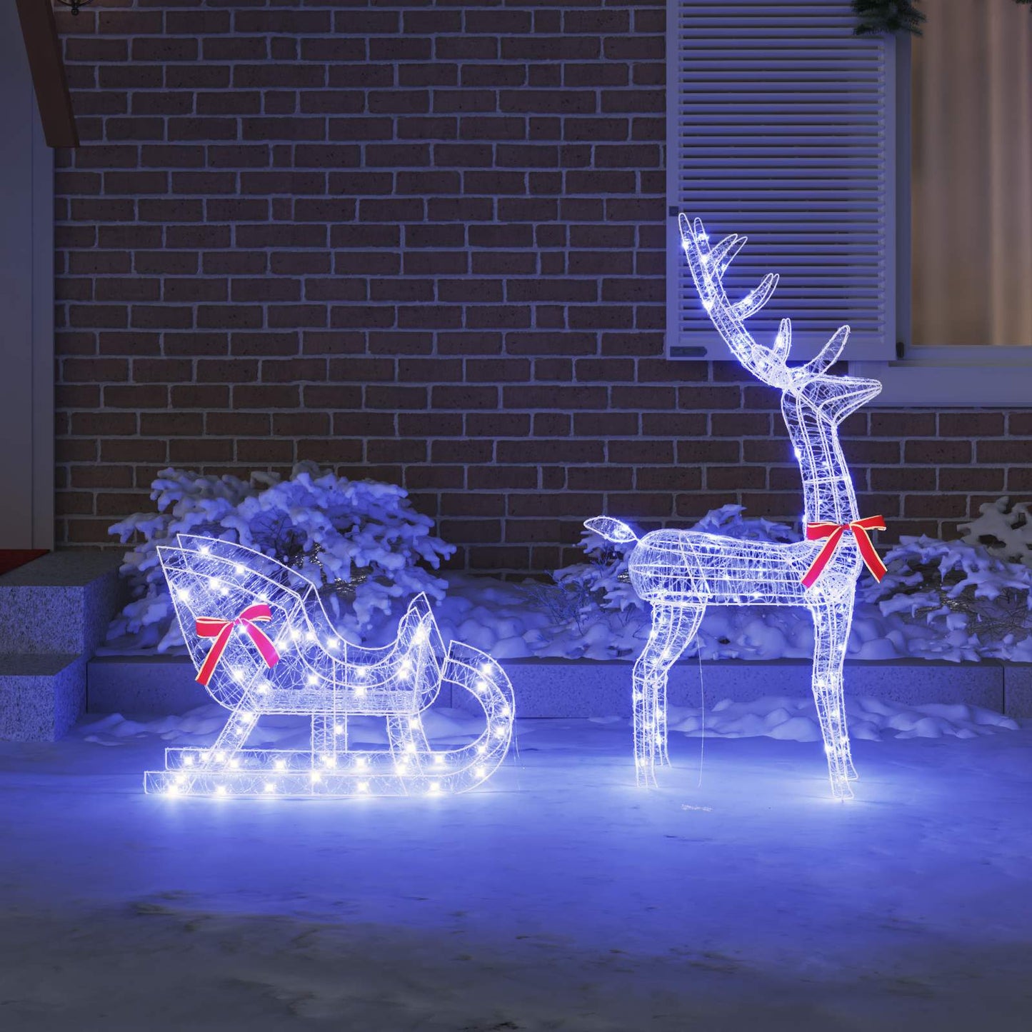 Rentier Zieh Schlitten Blau 70 x 26 x 128,5 cm Acryl