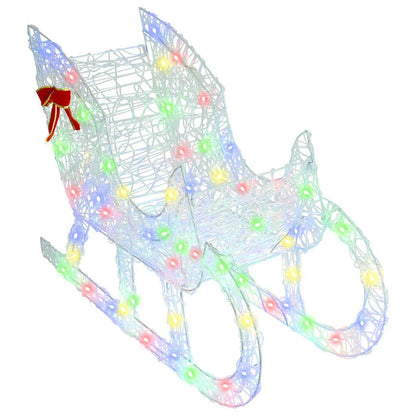 Rentier Zieh Schlitten Bunt 70 x 26 x 128,5 cm Acryl