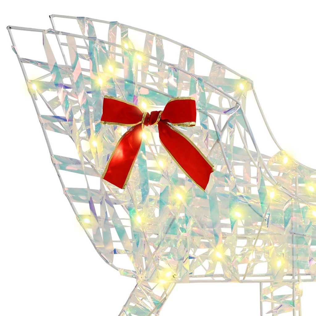 Rentier Zieh Schlitten Warmweiß 70 x 26 x 128,5 cm PET