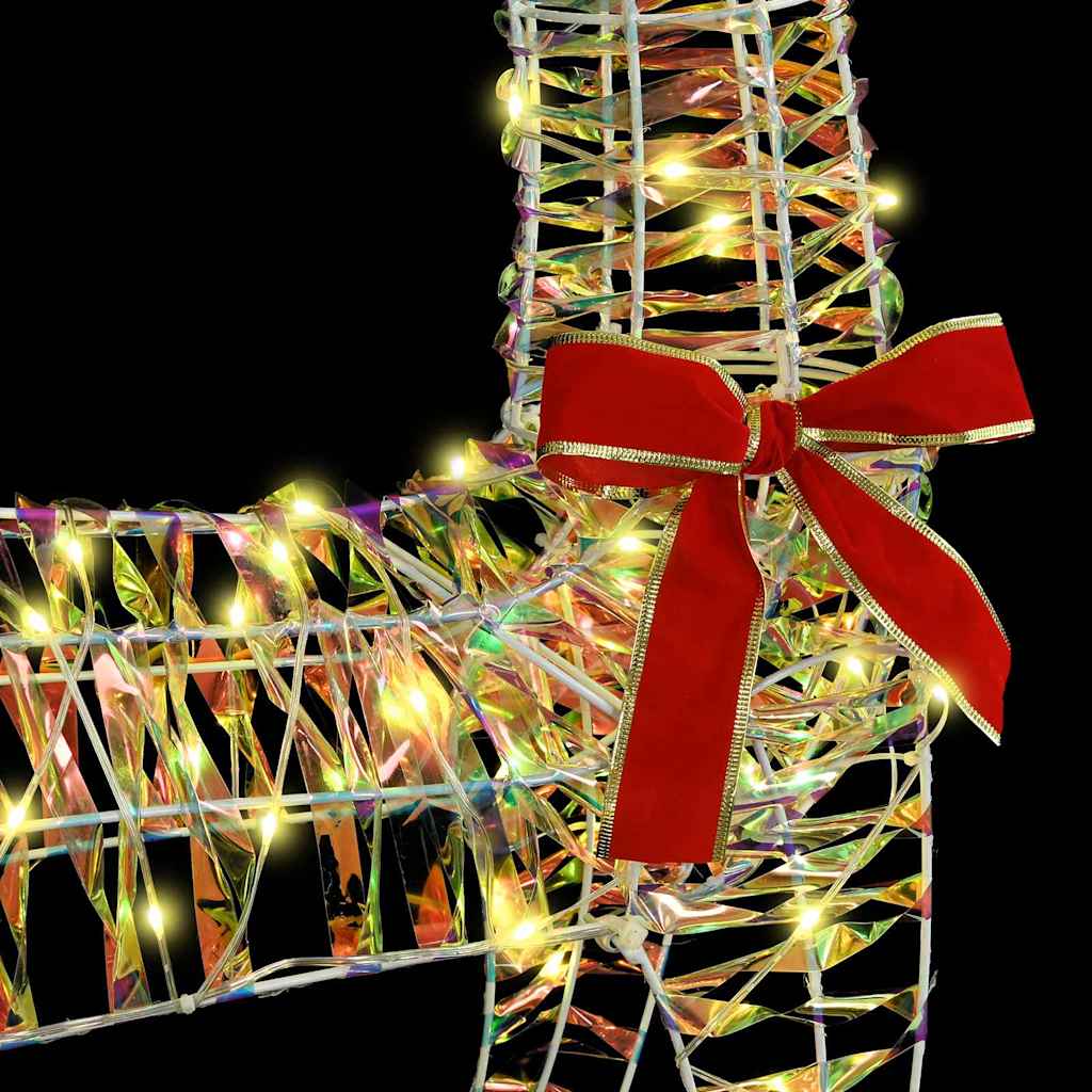 Rentier Zieh Schlitten Warmweiß 70 x 26 x 128,5 cm PET