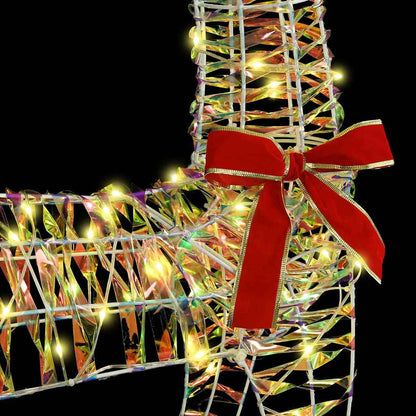 Rentier Zieh Schlitten Warmweiß 70 x 26 x 128,5 cm PET