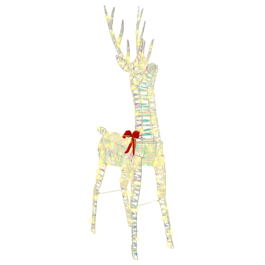 Rentier Zieh Schlitten Warmweiß 70 x 26 x 128,5 cm PET