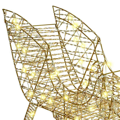 Rentier Zieh Schlitten Warmweiß 70 x 26 x 128,5 cm PET