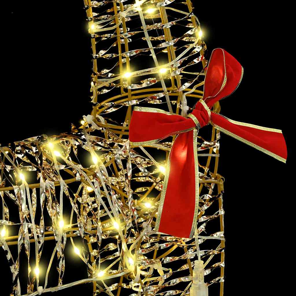 Rentier Zieh Schlitten Warmweiß 70 x 26 x 128,5 cm PET