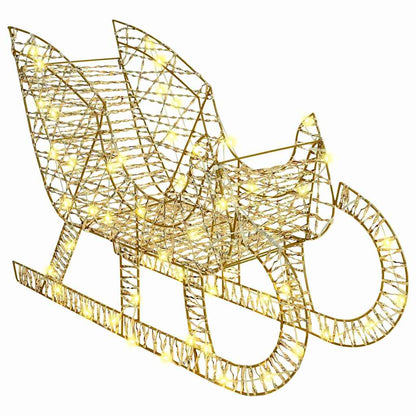 Rentier Zieh Schlitten Warmweiß 70 x 26 x 128,5 cm PET