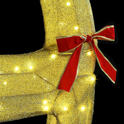 Rentier Zieh Schlitten Warmweiß 151 x 28 x 128,5 cm Stoff