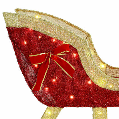 Rentier Zieh Schlitten Warmweiß 151 x 28 x 128,5 cm Stoff