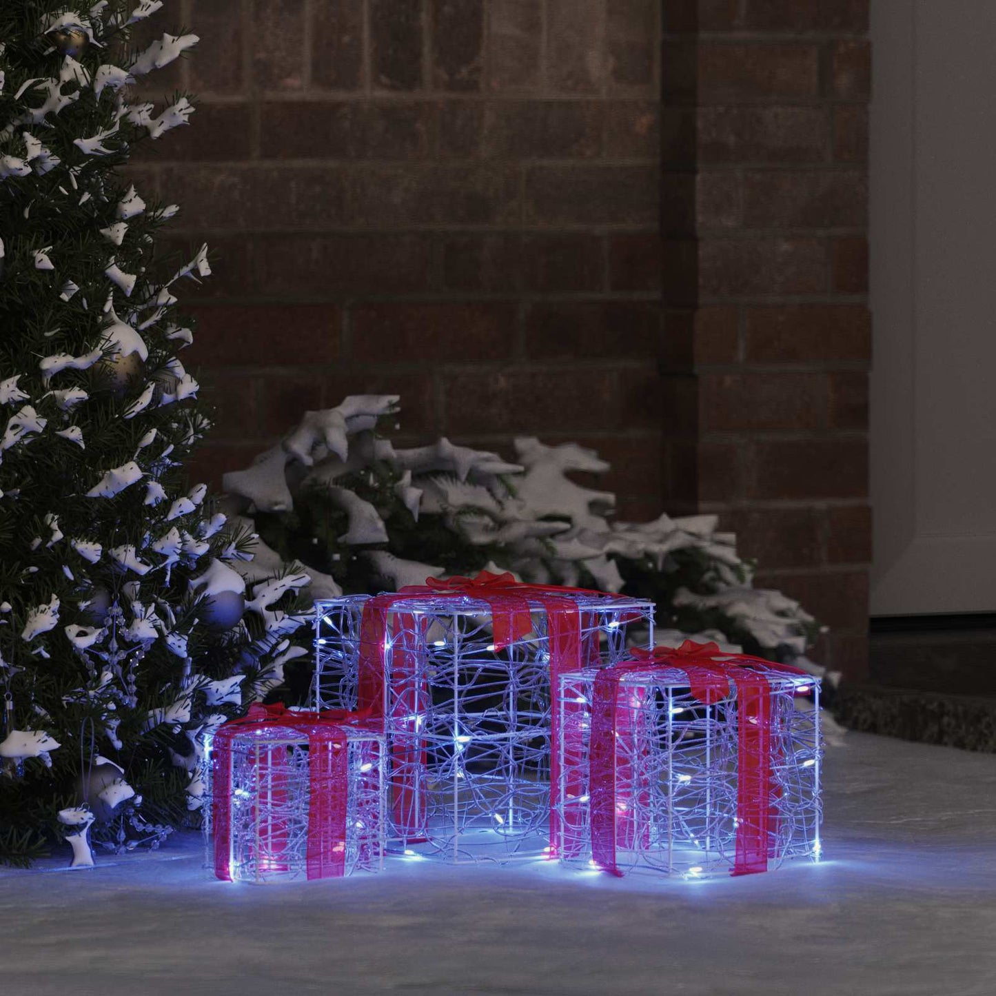 Geschenkbox mit 60 LEDs 3 pcs Blau 20 x 20 x 20 cm Acryl