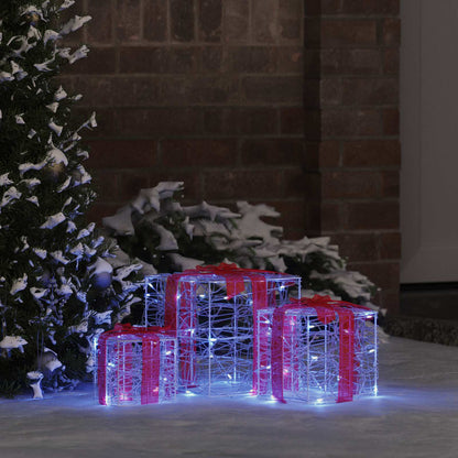 Geschenkbox mit 60 LEDs 3 pcs Blau 20 x 20 x 20 cm Acryl