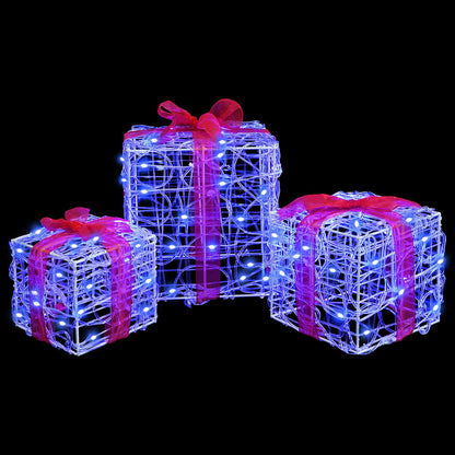 Geschenkbox mit 60 LEDs 3 pcs Blau 20 x 20 x 20 cm Acryl