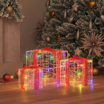 Geschenkbox mit 60 LEDs 3 pcs Mehrfarbig 20 x 20 x 20 cm Acryl