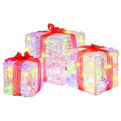 Geschenkbox mit 60 LEDs 3 pcs Mehrfarbig 20 x 20 x 20 cm Acryl