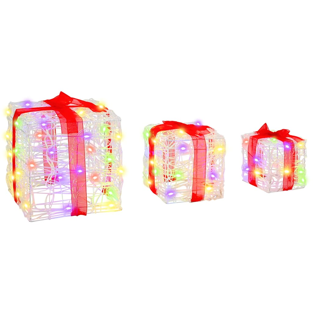 Geschenkbox mit 60 LEDs 3 pcs Mehrfarbig 20 x 20 x 20 cm Acryl