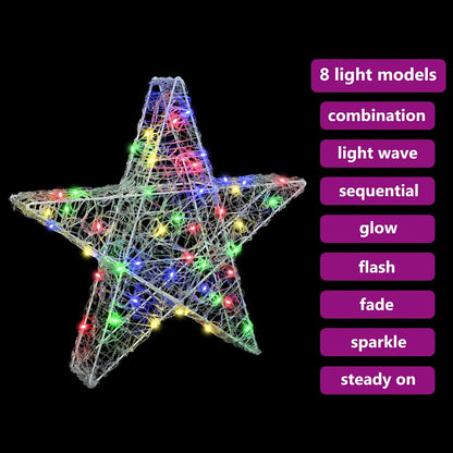 3D Stern mit 50 LEDs Mehrfarbig 55 x 53.5 x 10 cm Acryl