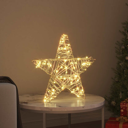 3D Stern mit 50 LEDs Warmweiß 55 x 52,5 x 9 cm Rattan