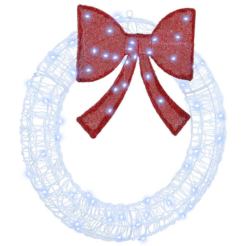 Kranz mit 60 LEDs Kaltweiß 76 x 8,5 x 76 cm Acryl