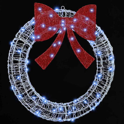 Kranz mit 60 LEDs Kaltweiß 76 x 8,5 x 76 cm Acryl