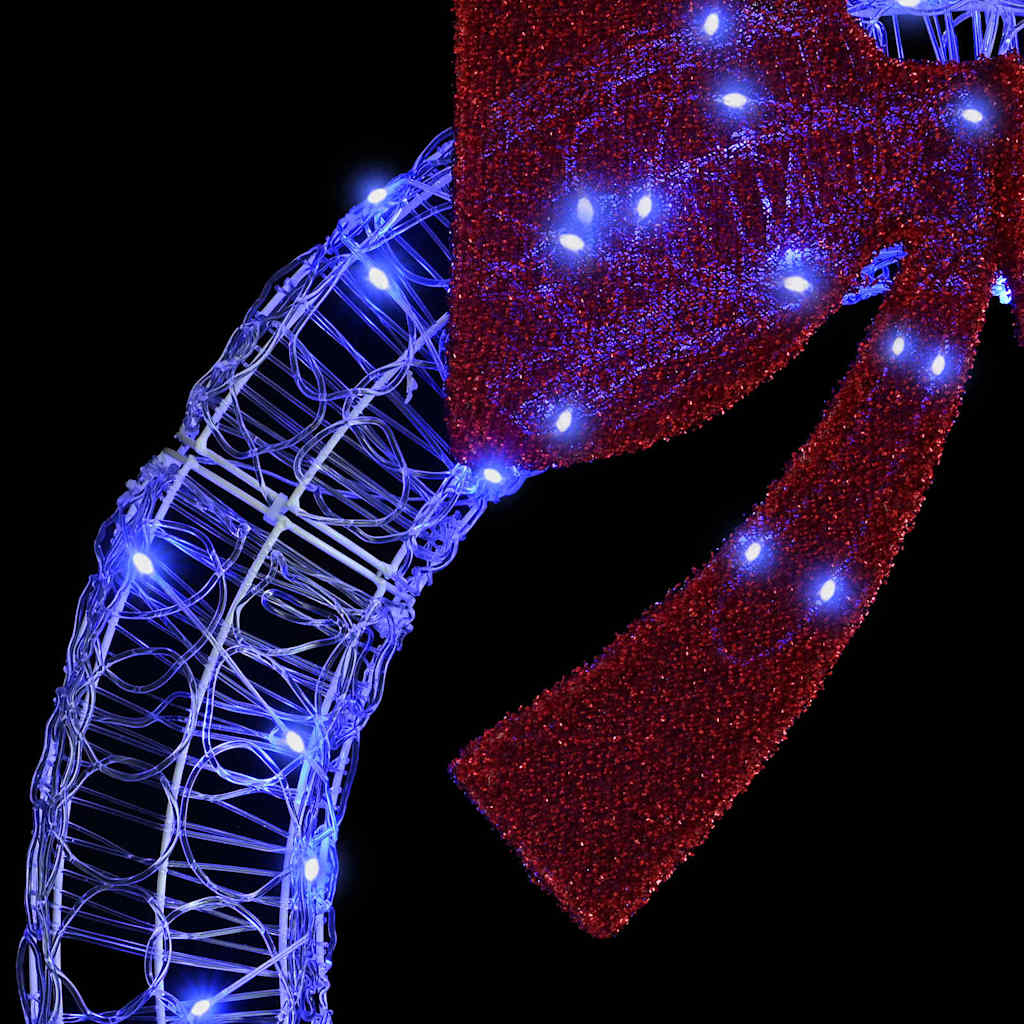 Kranz mit 60 LEDs Blau 76 x 8,5 x 76 cm Acryl