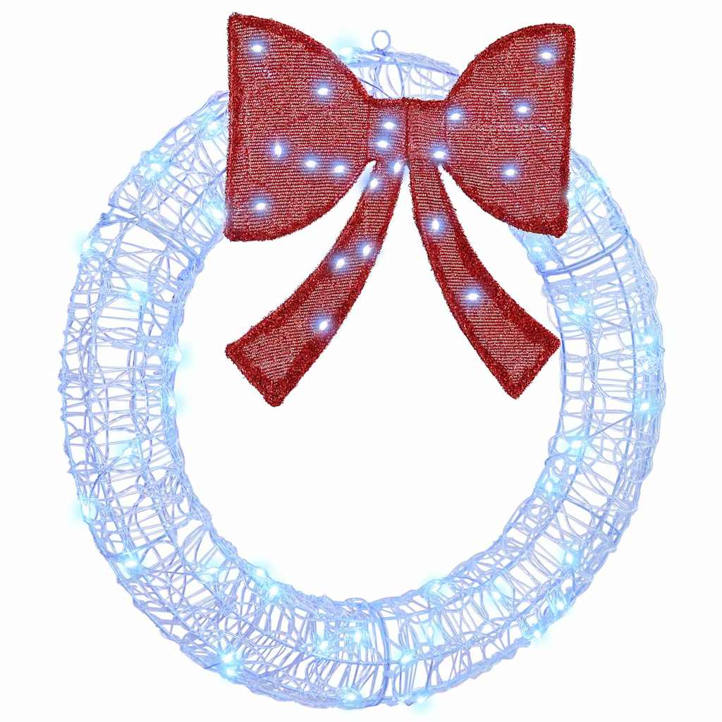 Kranz mit 60 LEDs Blau 76 x 8,5 x 76 cm Acryl