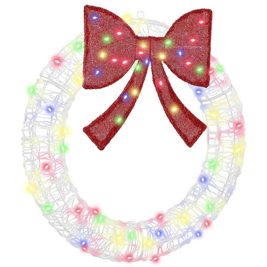 Kranz mit 60 LEDs Mehrfarbig 76 x 8,5 x 76 cm Acryl