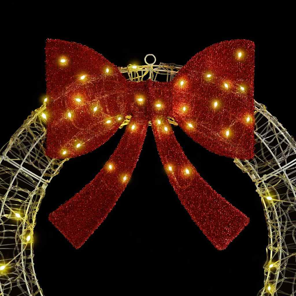 Kranz mit 80 LEDs Warmweiß 92 x 9.5 x 92 cm Acryl