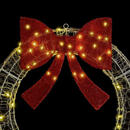 Kranz mit 80 LEDs Warmweiß 92 x 9.5 x 92 cm Acryl