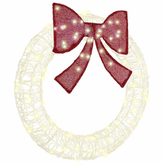 Kranz mit 80 LEDs Warmweiß 92 x 9.5 x 92 cm Acryl