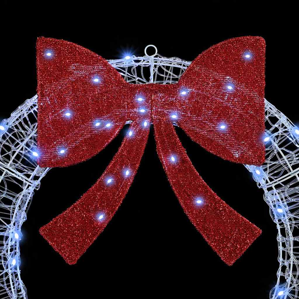 Kranz mit 80 LEDs Kaltweiß 92 x 9.5 x 92 cm Acryl