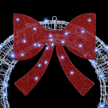 Kranz mit 80 LEDs Kaltweiß 92 x 9.5 x 92 cm Acryl