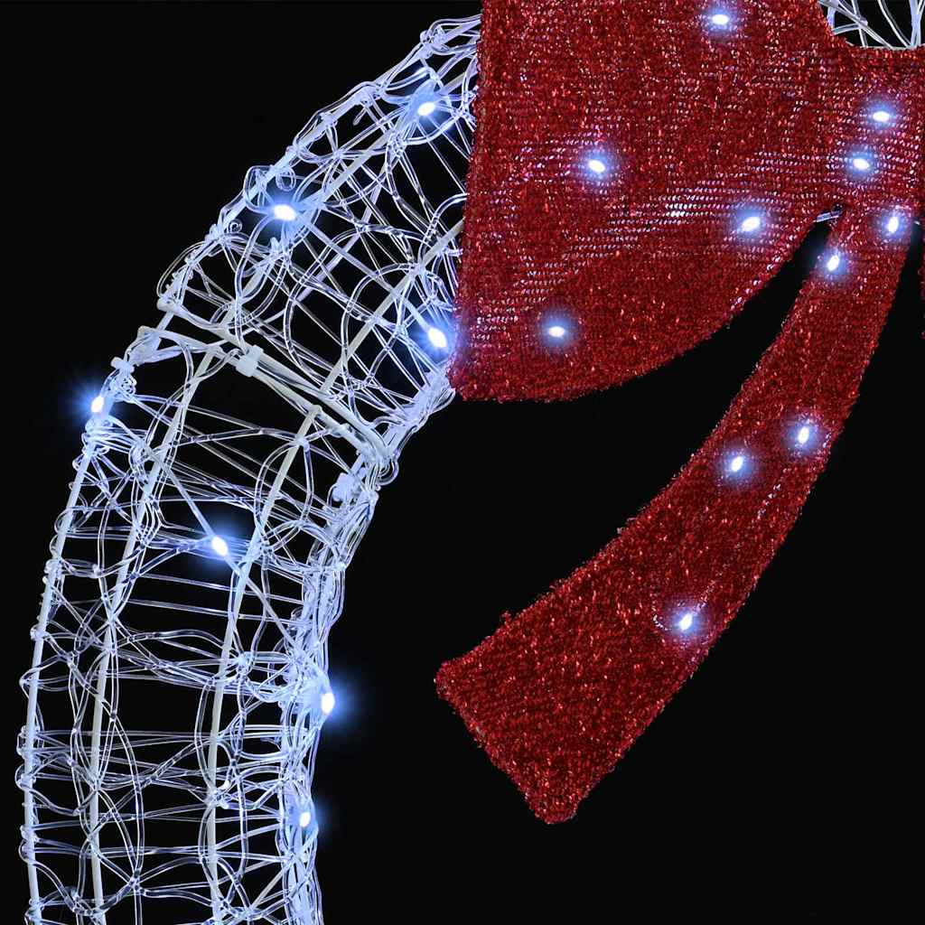 Kranz mit 80 LEDs Kaltweiß 92 x 9.5 x 92 cm Acryl